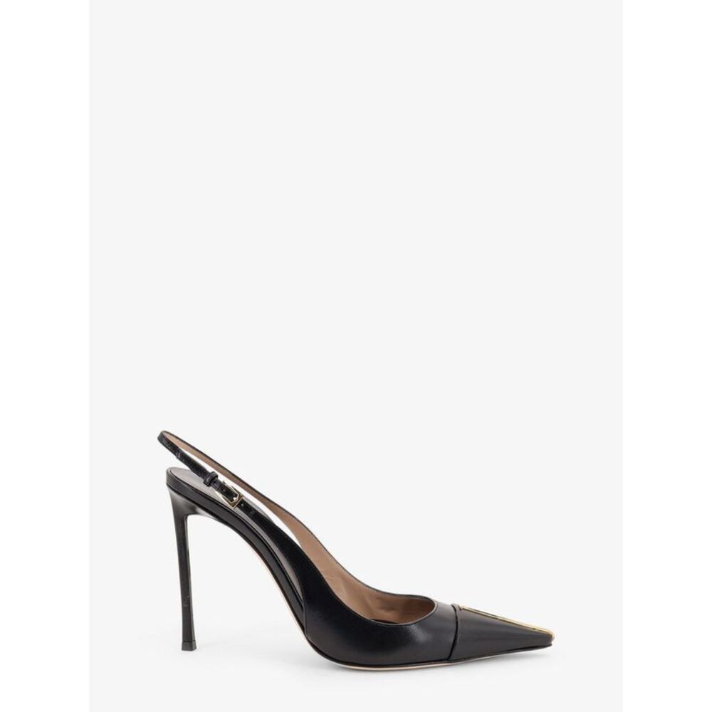 Tom Ford Women Leather Pumps With Metal T Logo Detail
